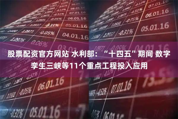 股票配资官方网站 水利部：“十四五”期间 数字孪生三峡等11个重点工程投入应用